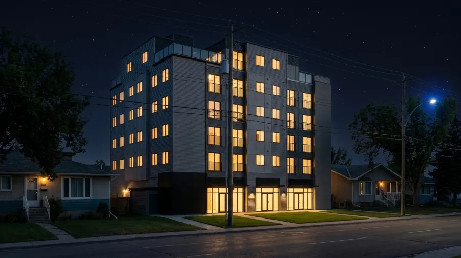 Skydeck Heights — exterior rendering, angle 3 of 5